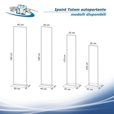 Ipoint - Totem autoportante personalizzabile monofacciale o bifacciale utilizzabile come pannello segna piani o pubblicitario