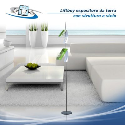 Liftboy - Struttura a stelo con tasche per l'esposizione di cataloghi e prezzi