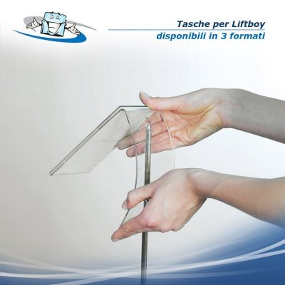 Liftboy - Tasche ad inserimento per espositore da terra a stelo