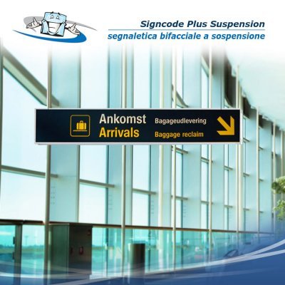 Signcode Plus Supension - Segnaletica bifacciale a sospensione in alluminio in varie misure