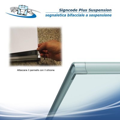 Signcode Plus Supension - Segnaletica bifacciale a sospensione in alluminio in varie misure