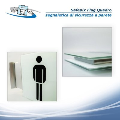 Safepix Flag Quadro - Segnaletica di sicurezza a bandiera in vetro temperato serigrafato
