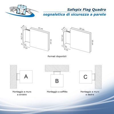 Safepix Flag Quadro - Segnaletica di sicurezza a bandiera in vetro temperato serigrafato