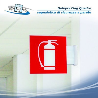 Safepix Flag Quadro - Segnaletica di sicurezza a bandiera in vetro temperato serigrafato