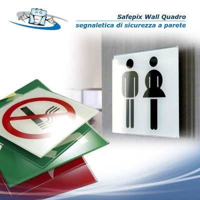 Safepix Wall Quadro - Segnaletica di sicurezza con sistema invisibile di montaggio a muro
