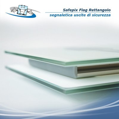 Safepix Flag Rettangolo - Segnaletica di uscita di sicurezza con fissaggio a bandiera