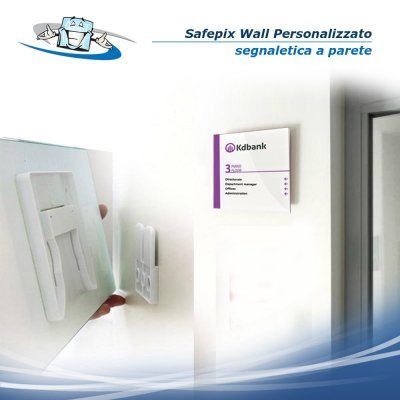 Safepix Wall neutro o personalizzato con la Tua grafica - Segnaletica a parete in 4 formati
