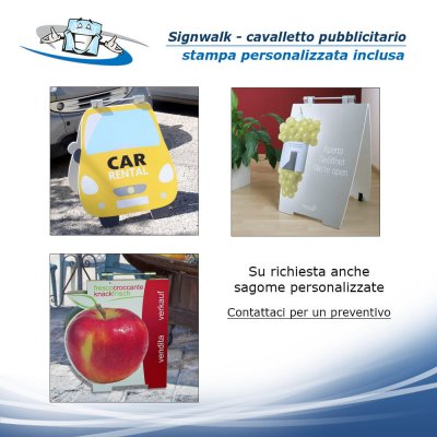 SignWalk - Cavalletto pubblicitario bifacciale con personalizzazione inclusa